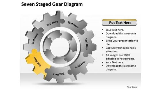 Seven Staged Gear Diagram Ppt Written Business Plan PowerPoint Slides