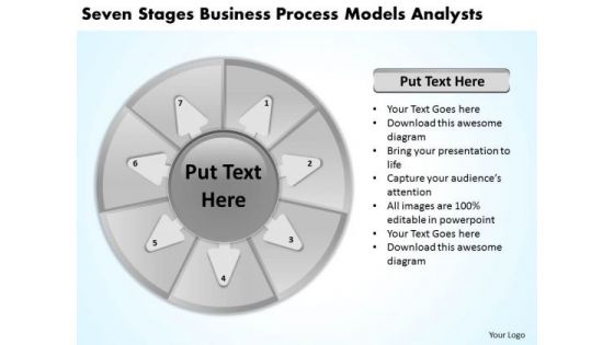 Seven Stages Business Process Models Analysts Plan Maker PowerPoint Templates