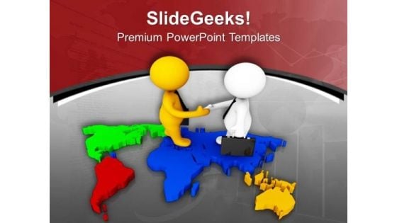 Shake Hands For Global Relation PowerPoint Templates Ppt Backgrounds For Slides 0613