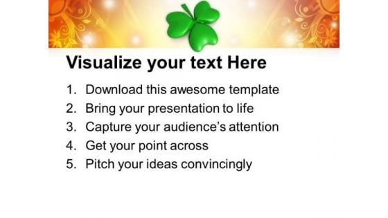 Shamrock 3 Cover Leaf Patricks Day PowerPoint Templates Ppt Backgrounds For Slides 0313