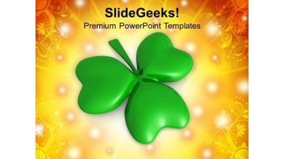 Shamrock 3 Cover Leaf Patricks Day PowerPoint Templates Ppt Backgrounds For Slides 0313