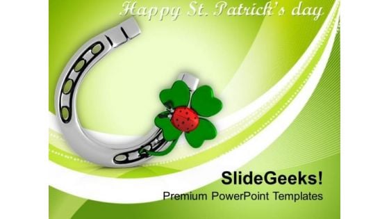 Shamrock With Lucky Symbol Patricks Day PowerPoint Templates Ppt Backgrounds For Slides 0313