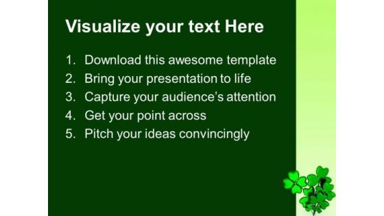 Shamrock With Message Happy Patricks Day PowerPoint Templates Ppt Backgrounds For Slides 0313