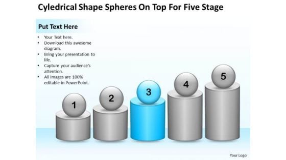 Shape Spheres On Top For Five Stage Property Management Business Plan PowerPoint Templates