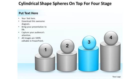 Shape Spheres On Top For Four Stage Ppt Business Planning Consultants PowerPoint Slides