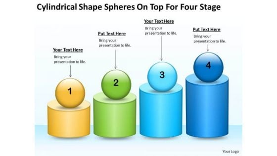 Shape Spheres On Top For Four Stage Ppt Real Estate Business Plan PowerPoint Templates