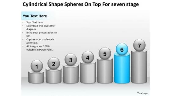 Shape Spheres On Top For Seven Stage Ppt Create Business Plan Template PowerPoint Templates