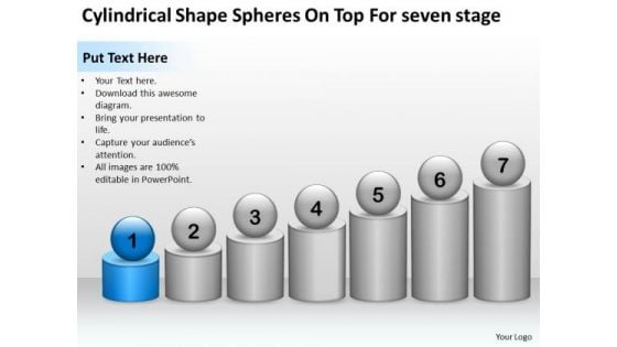 Shape Spheres On Top For Seven Stage Ppt Startup Business Plan Outline PowerPoint Slides