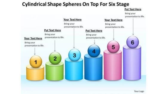 Shape Spheres On Top For Six Stage Ppt Companies That Write Business Plans PowerPoint Templates