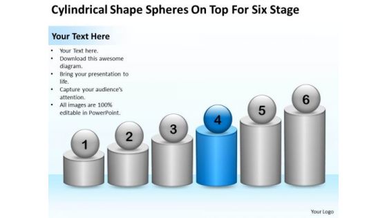 Shape Spheres On Top For Six Stage Ppt Making Business Plan Template PowerPoint Slides