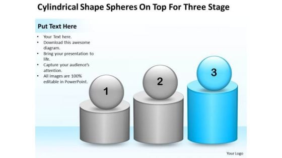 Shape Spheres On Top For Three Stage Ppt Business Plan Form PowerPoint Templates