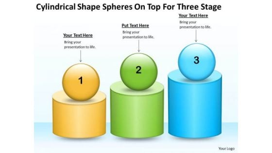 Shape Spheres On Top For Three Stage Ppt Download Business Plan Template PowerPoint Templates