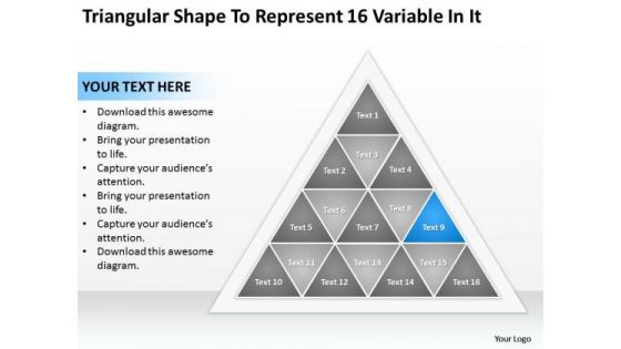 Shape To Represent 16 Variable In It Business Continuity Plan Sample PowerPoint Templates