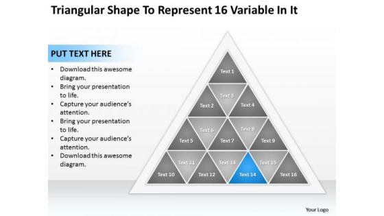 Shape To Represent 16 Variable In It Ppt Business Plan Outline Sample PowerPoint Slides