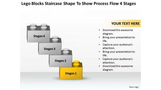 Shape To Show Process Flow 4 Stages Ppt Professional Business Plan Writers PowerPoint Slides