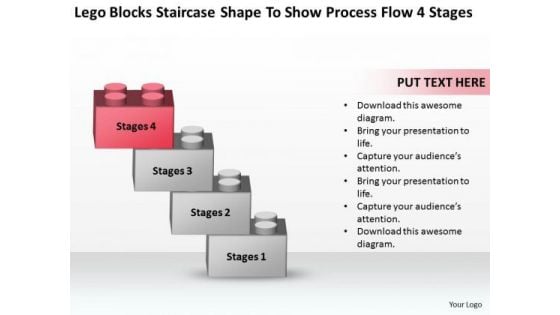 Shape To Show Process Flow 4 Stages Ppt Sample Business Plan Template PowerPoint Templates