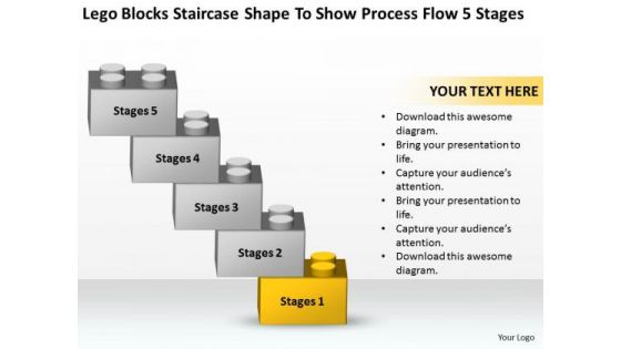 Shape To Show Process Flow 5 Stages Ppt Companies That Write Business Plans PowerPoint Slides