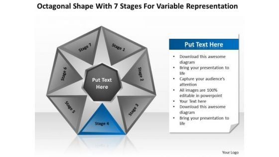 Shape With 7 Stages For Variable Representation Ppt Business Plan PowerPoint Templates