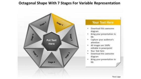 Shape With 7 Stages For Variable Representation Ppt Standard Business Plan PowerPoint Slides