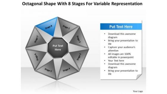 Shape With 8 Stages For Variable Representation Ppt Business Plan Companies PowerPoint Templates