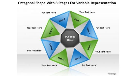 Shape With 8 Stages For Variable Representation Ppt Business Plan PowerPoint Slides