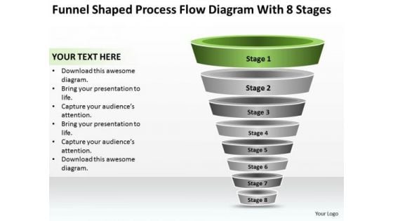 Shaped Process Flow Diagram With 8 Stages Ppt Business Executive Summary PowerPoint Templates