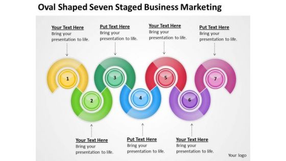 Shaped Seven Staged Business Marketing Ppt Example Of Good Plan PowerPoint Templates