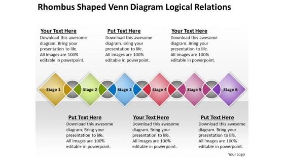 Shaped Venn Diagram Logical Relations Ppt Business Plan Example PowerPoint Templates