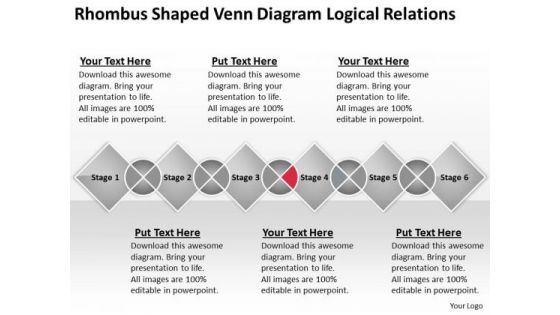 Shaped Venn Diagram Logical Relations Ppt Business Plans Sample PowerPoint Templates