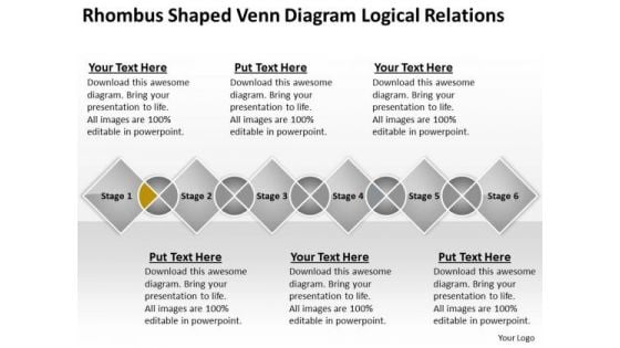 Shaped Venn Diagram Logical Relations Ppt Creating Business Plan Template PowerPoint Slides