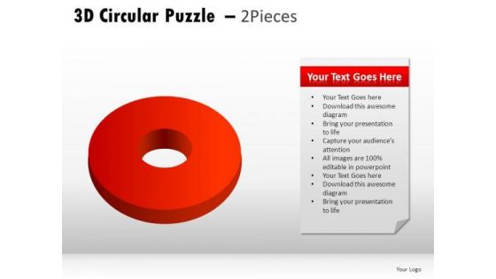 Shapes 3d Circular Puzzle 2 Pieces PowerPoint Slides And Ppt Diagram Templates