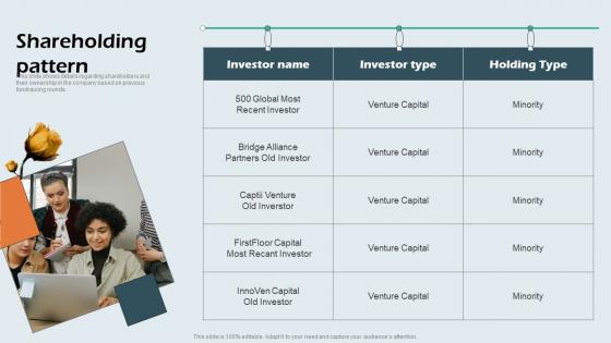 Shareholding Pattern Beauty Brand Capital Raising Pitch Deck Structure Pdf