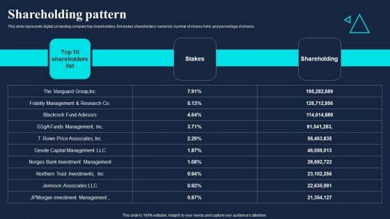 Shareholding Pattern Gaming Company Fund Raising Pitch Deck Graphics Pdf