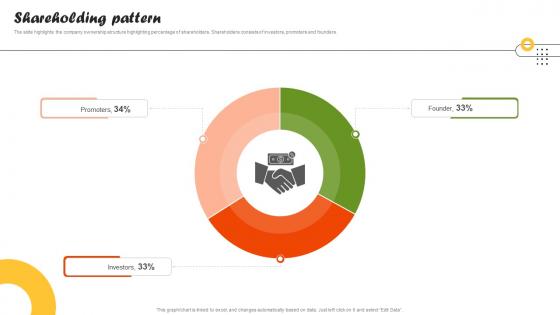Shareholding Pattern On Demand Food Delivery Platform Investor Funding Elevator Pitch Deck