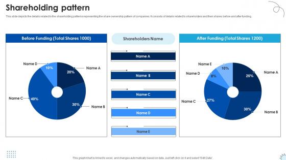 Shareholding Pattern Technology Solutions Provider Investor Funding Elevator Pitch Deck