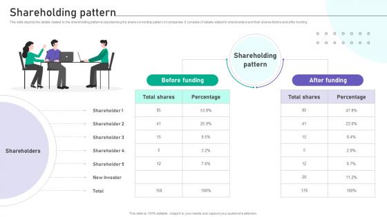 Shareholding Pattern Website Traffic Boosting Tool Investor Funding Elevator Pitch Deck