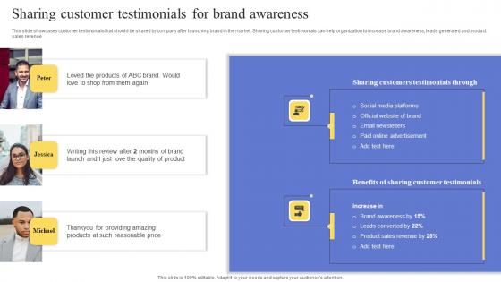 Sharing Customer Testimonials For Brand Awareness Maximizing Revenue Using Guidelines Pdf