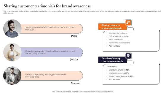 Sharing Customer Testimonials For Brand Awareness Product Advertising And Positioning Rules Pdf