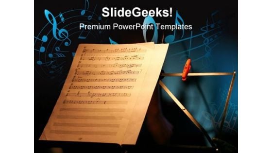 Sheet Music Entertainment PowerPoint Templates And PowerPoint Backgrounds 0711