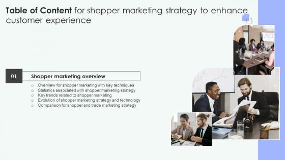 Shopper Marketing Strategy To Enhance Customer Experience Table Of Content Inspiration Pdf