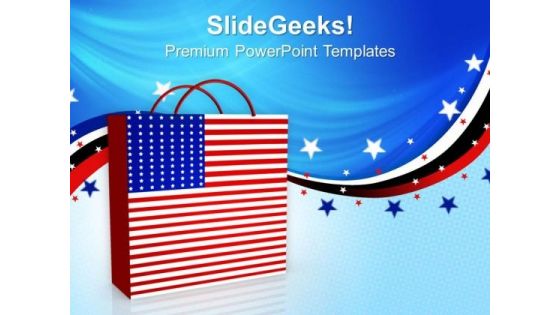 Shopping Bag Americana PowerPoint Templates Ppt Backgrounds For Slides 1212