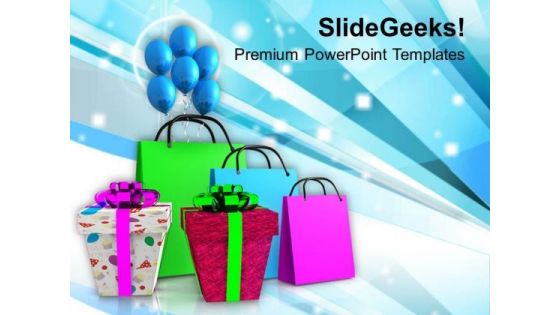 Shopping Bags And Gifts Amusement PowerPoint Templates Ppt Backgrounds For Slides 1112