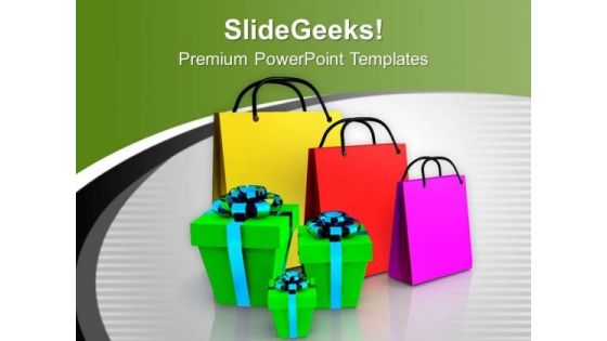 Shopping Bags And Gifts Festival PowerPoint Templates Ppt Backgrounds For Slides 0113