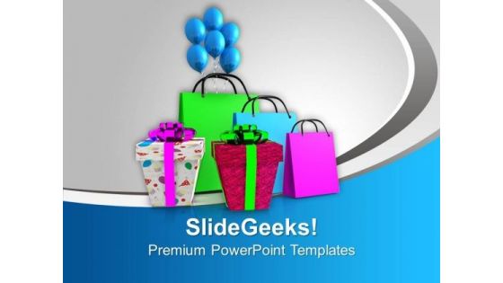 Shopping Bags And Gifts Sales PowerPoint Templates Ppt Backgrounds For Slides 0113