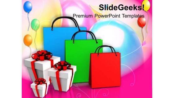 Shopping Bags And Gifts With Abstract PowerPoint Templates Ppt Backgrounds For Slides 1112