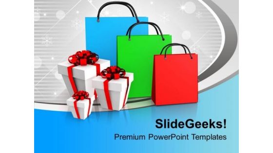 Shopping Bags And Presents PowerPoint Templates Ppt Backgrounds For Slides 0113