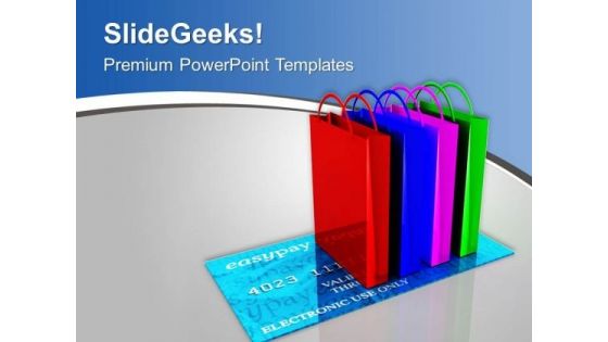 Shopping Bags On Credit Card PowerPoint Templates Ppt Backgrounds For Slides 0213 Shopping Bags On Credit Card PowerPoint Templates Ppt Backgrounds For Slides 0213
