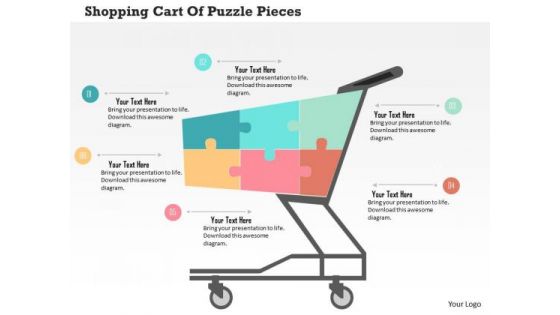 Shopping Cart Of Puzzle Pieces Presentation Template