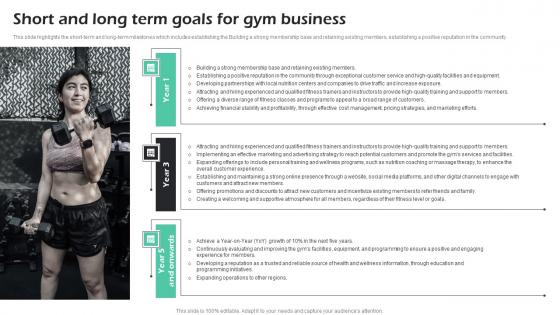 Short And Long Term Goals For Gym Business Fitness Center Business Plan Ideas Pdf