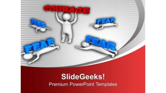 Show Courage And Leave Fear PowerPoint Templates Ppt Backgrounds For Slides 0513